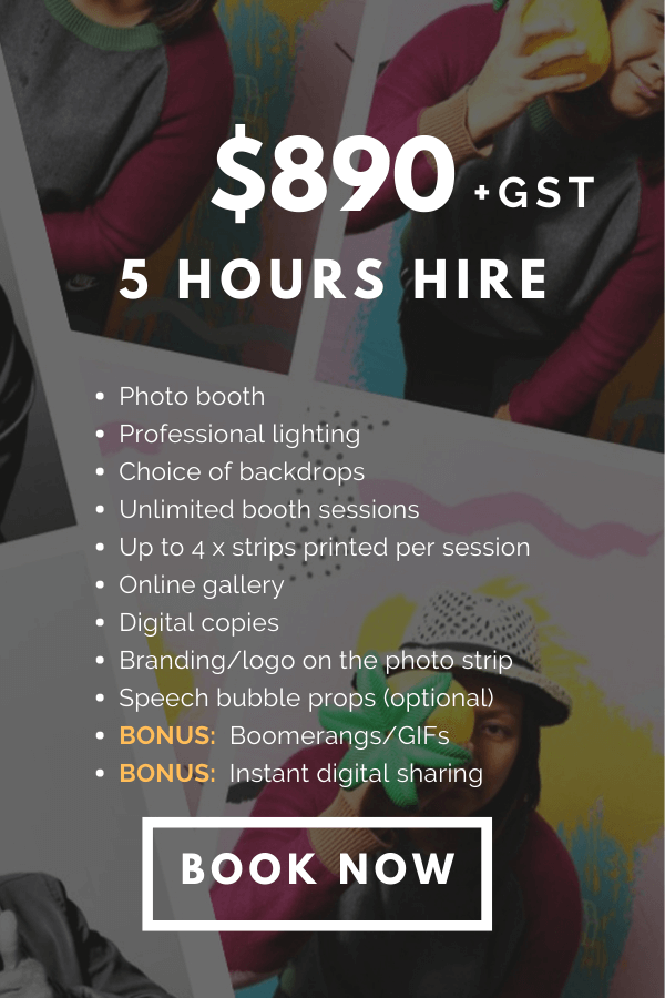 5 hours photo booth hire